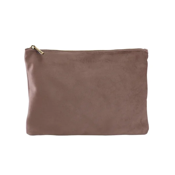 Pochette Personnalisée en Velours – Gris Argenté et Rose Bois de Rose, Disponible en 2 Formats