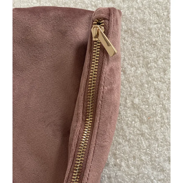 Pochette Personnalisée en Velours – Gris Argenté et Rose Bois de Rose, Disponible en 2 Formats