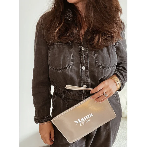 Pochette Personnalisée Rose Gold pour Maman – Velours Blanc, Cadeau Élégant