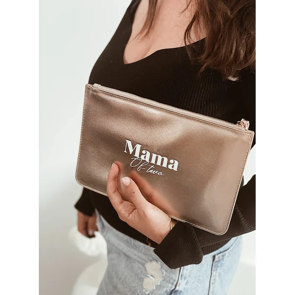 Pochette Personnalisée Rose Gold pour Maman – Velours Blanc, Cadeau Élégant
