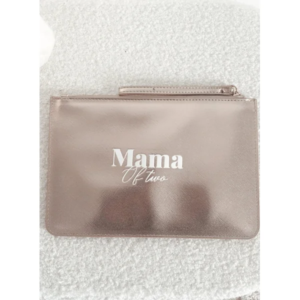 Pochette Personnalisée Rose Gold pour Maman – Velours Blanc, Cadeau Élégant