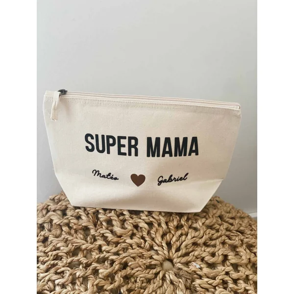 Pochette SUPER MAMA Personnalisée – Un Cadeau Pratique et Stylé pour Maman