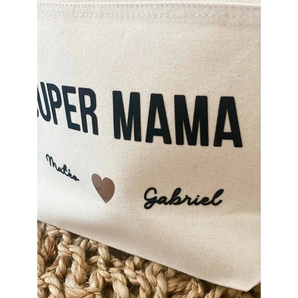 Pochette SUPER MAMA Personnalisée – Un Cadeau Pratique et Stylé pour Maman