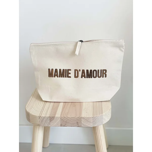Pochette - Trousse Zippée Personnalisée "Mamie d'Amour" – Cadeau Pratique et Chaleureux