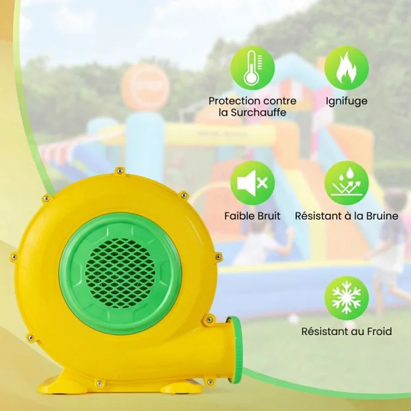 Pompe Electrique 550W Gonfleur Piscine Gonflable 1200 M³/H avec Grille Protectrice et Poignée Intégrée Design Léger et Portable pour Château Gonflable