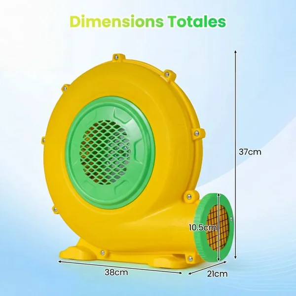 Pompe Electrique 550W Gonfleur Piscine Gonflable 1200 M³/H avec Grille Protectrice et Poignée Intégrée Design Léger et Portable pour Château Gonflable