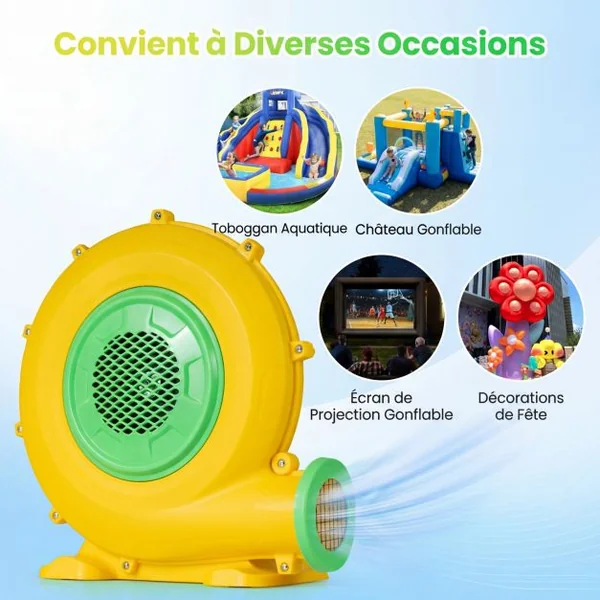 Pompe Electrique 680W Gonfleur Piscine Gonflable 1200 M³/H avec Grille Protectrice et Poignée Intégrée Design Léger et Portable pour Château Gonflable
