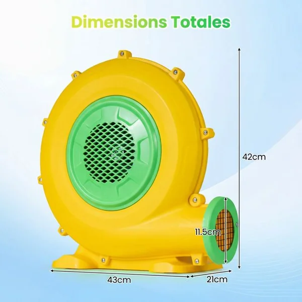 Pompe Electrique 680W Gonfleur Piscine Gonflable 1200 M³/H avec Grille Protectrice et Poignée Intégrée Design Léger et Portable pour Château Gonflable