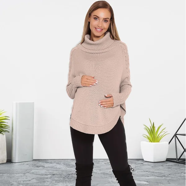 Poncho court de grossesse - Rose/Beige/Gris foncé