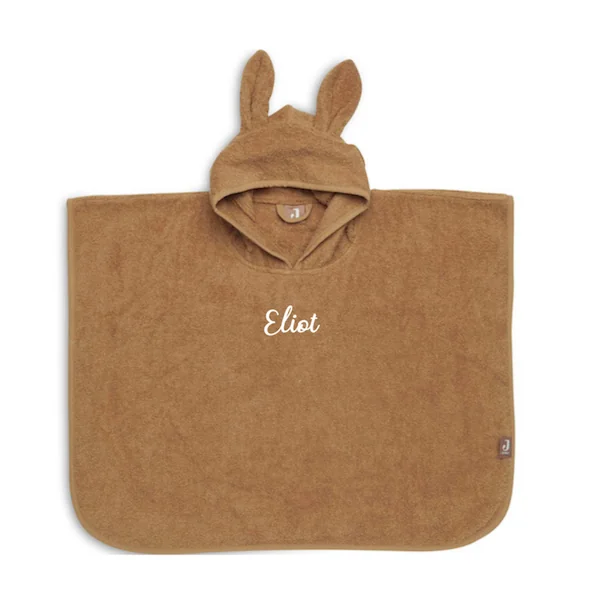 Poncho de bain lapin camel