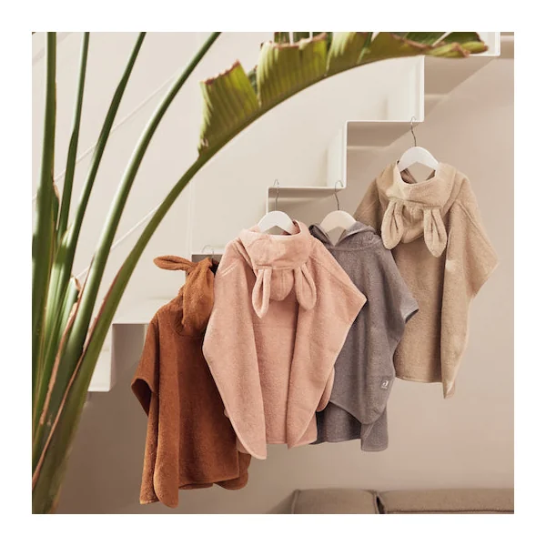 Poncho de bain lapin camel