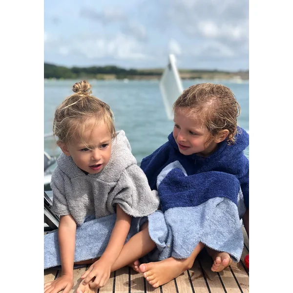 PONCHO NOA ENFANT Bleu ciel-Bleu marine
