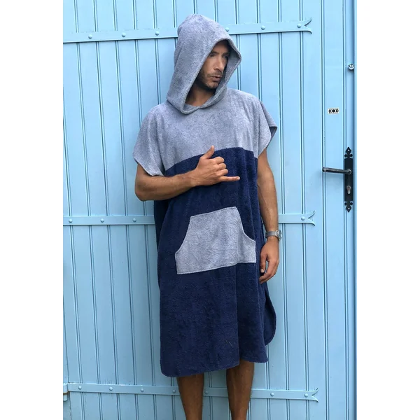 PONCHO NOA HOMME Bleu ciel-Bleu marine