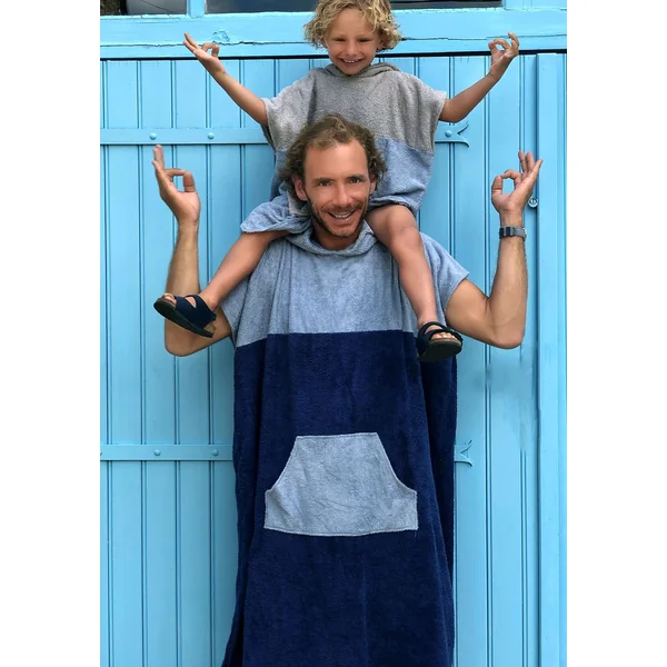 PONCHO NOA HOMME Bleu ciel-Bleu marine