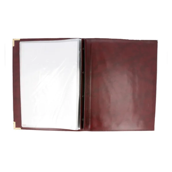 PORTE MENU 8 POCHETTES DIN-A4 25,5x33 CM BORDEAUX PVC (1 UNITÉ) - Garcia de Pou