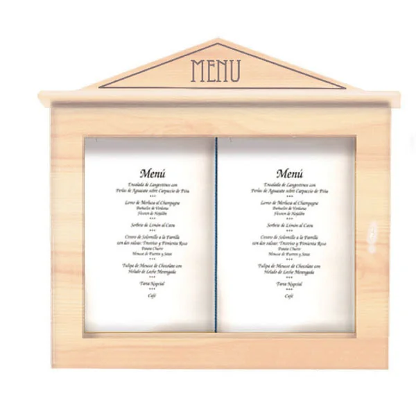 PORTE MENUS LUMINEUX 60x65x8 CM NATUREL BOIS (1 UNITÉ) - Garcia de Pou