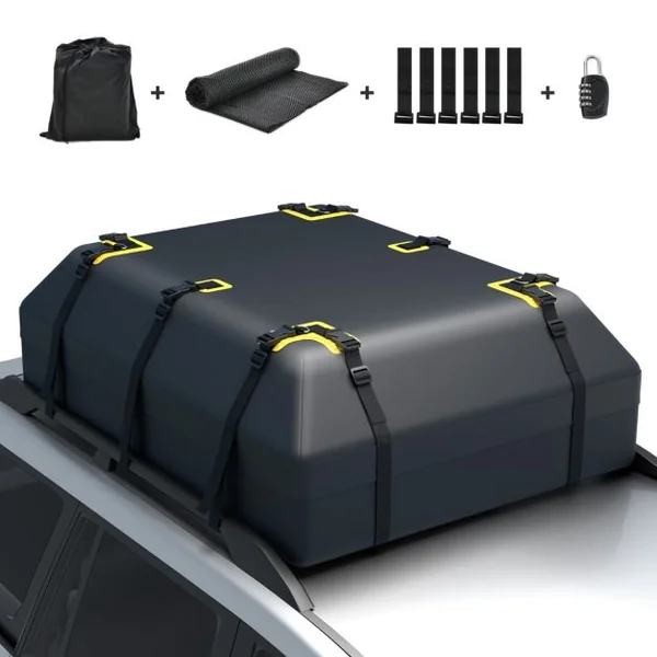 Porte-bagages de Toit pour Voiture de 0,4m³/0,6m³ Sac à Bagages de Toit Étanche pour Tous Les Véhicules avec/sans Support