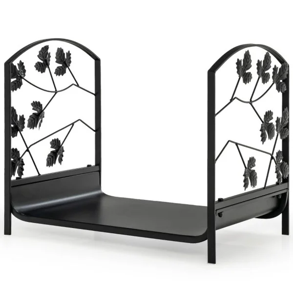Porte-Bûches en Fer Forgé Range Bûche pour Intérieur&Extérieur Pieds Surélevés Capacité de poids de 50 kg 48 x 34 x 41cm