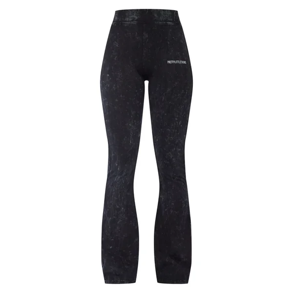 Prettylittlething Pantalon Évasé Taille Haute Imprimé Effet Délavé