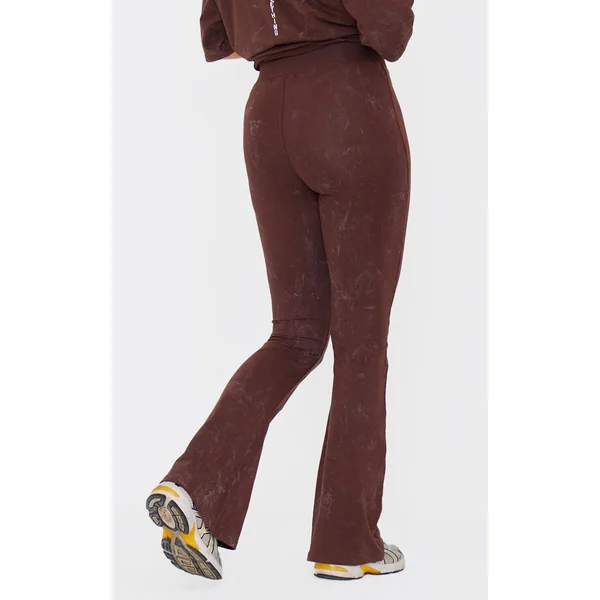 Prettylittlething Pantalon Évasé Taille Haute Imprimé Effet Délavé