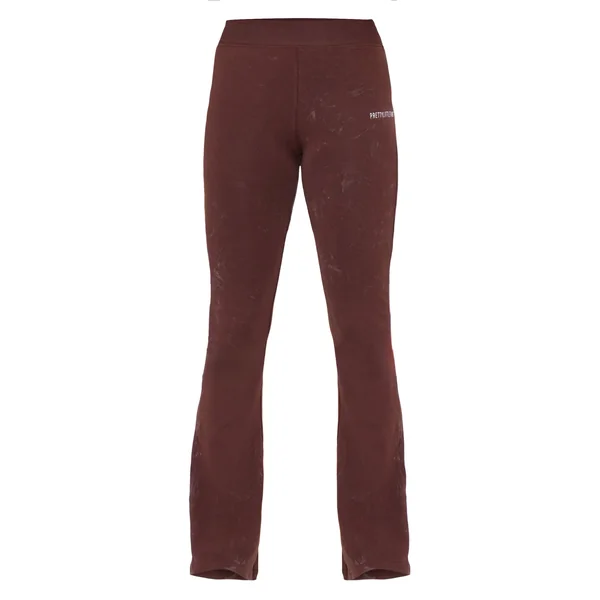 Prettylittlething Pantalon Évasé Taille Haute Imprimé Effet Délavé