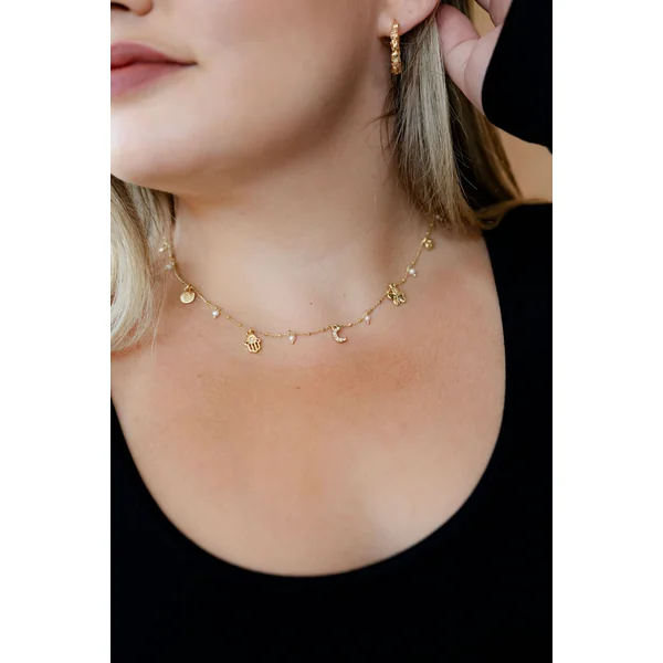 PRUCENCE - Collier breloques recyclé plaqué or