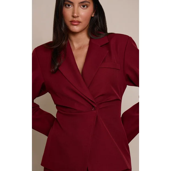 Prune Combi-short Tailleur Tissé Style Blazer