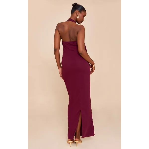 Prune Robe Longue En Mousseline Col Bénitier