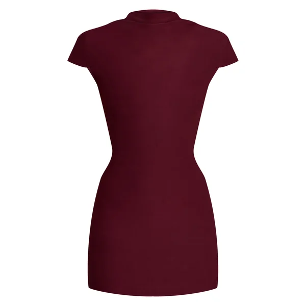 Prune Robe Moulante Col Montant Drapé Toucher Doux