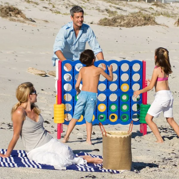 Puissance 4 Géant pour Enfants et Adultes avec 42 Jetons Circulaires Majorité en couleur Bleu/Rouge/Vert