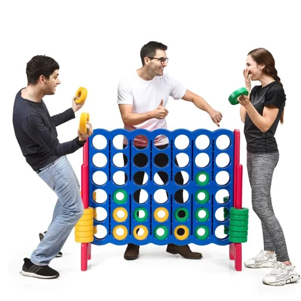 Puissance 4 Géant pour Enfants et Adultes avec 42 Jetons Circulaires Majorité en couleur Bleu/Rouge/Vert