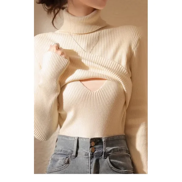 Pull Allaitement à Col Roulé