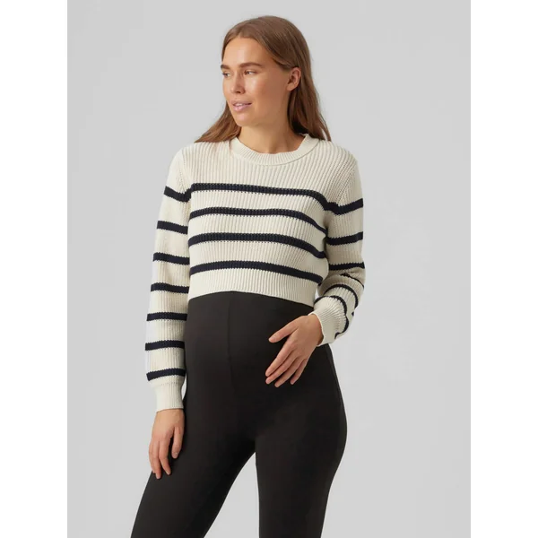 Pull court de grossesse en grosses mailles - Reste S et L