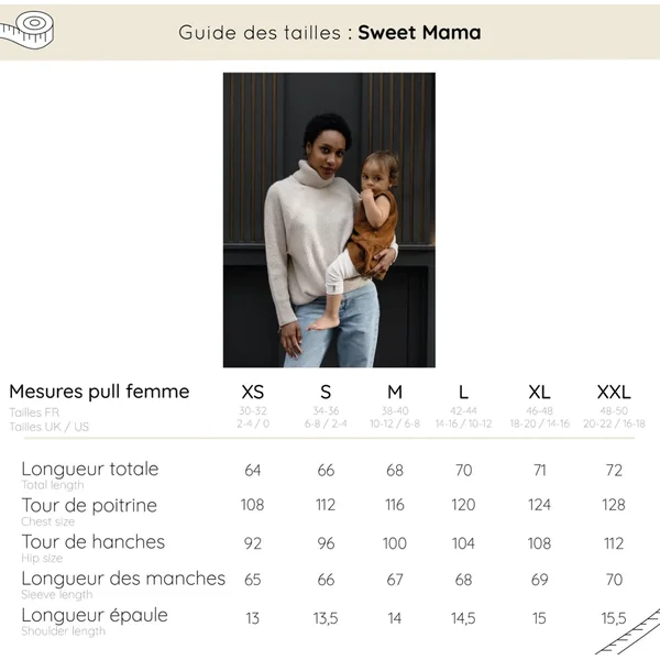 Pull d'allaitement pur laine mérinos Sweet Mama - You and Milk