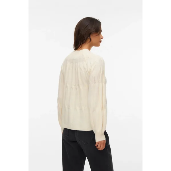 Pull de grossesse en maille douce col montant – coloris écru