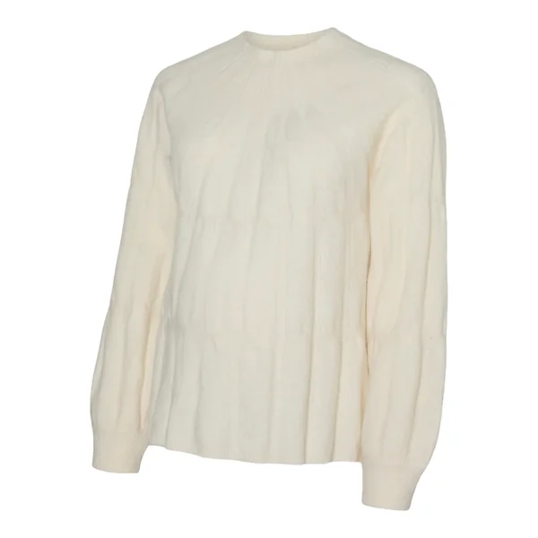 Pull de grossesse en maille douce col montant – coloris écru