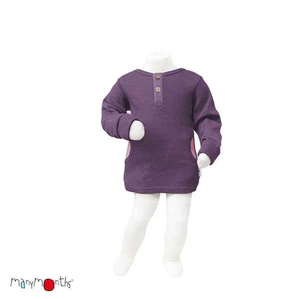 Pull laine mérinos Henley ManyMonths évolutif avec poches