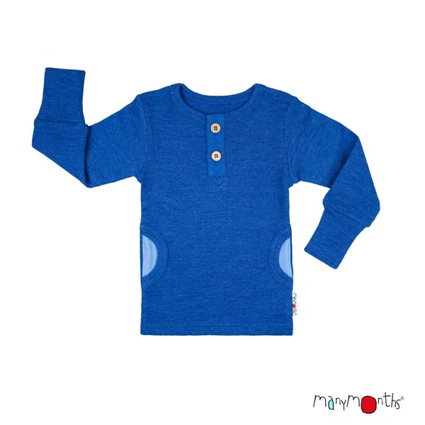 Pull laine mérinos Henley ManyMonths évolutif avec poches
