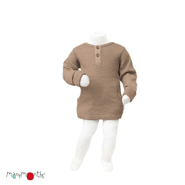 Pull laine mérinos Henley ManyMonths évolutif avec poches