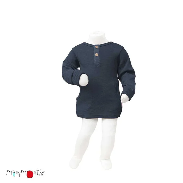 Pull laine mérinos Henley ManyMonths évolutif avec poches