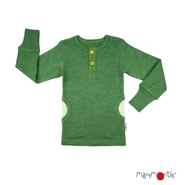 Pull laine mérinos Henley ManyMonths évolutif avec poches