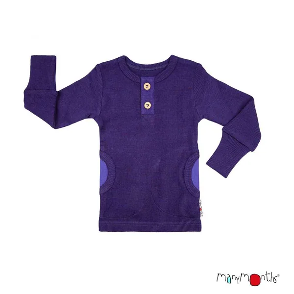 Pull laine mérinos Henley ManyMonths évolutif avec poches