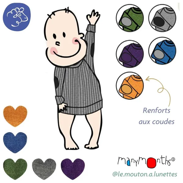 Pullover ManyMonths en laine mérinos avec renforts - Coloris 2024