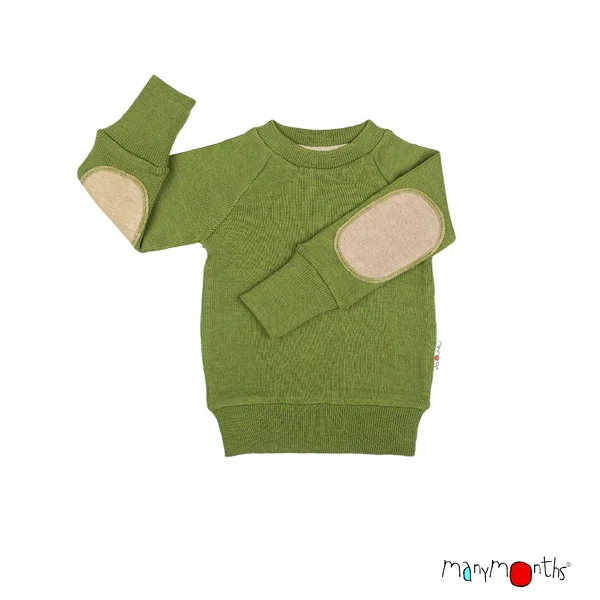 Pullover mérinos ManyMonths avec renforts aux coudes – Coloris 2025/26