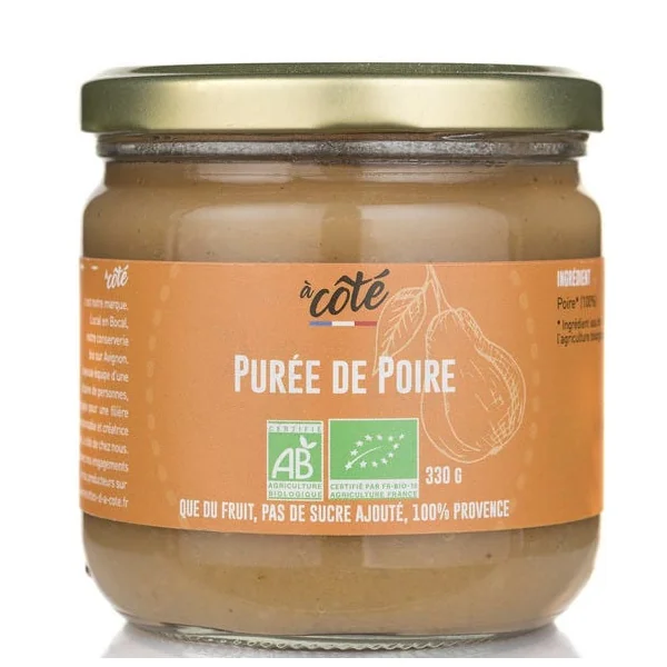 Purée de poire sans sucre ajouté - 330g