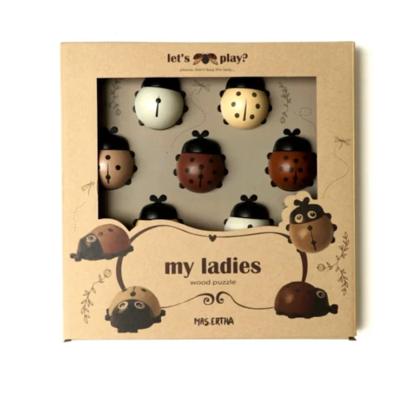 Puzzle en bois coccinelles
