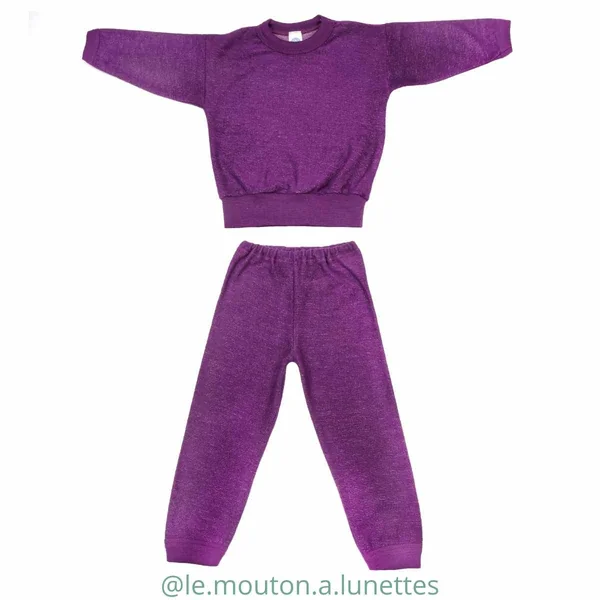 Pyjama 2 pièces garçon et fille en laine bouclette - COSILANA