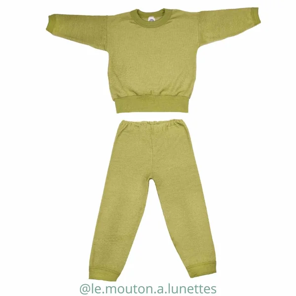 Pyjama 2 pièces garçon et fille en laine bouclette - COSILANA