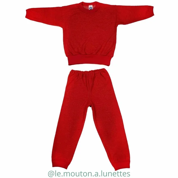 Pyjama 2 pièces garçon et fille en laine bouclette - COSILANA