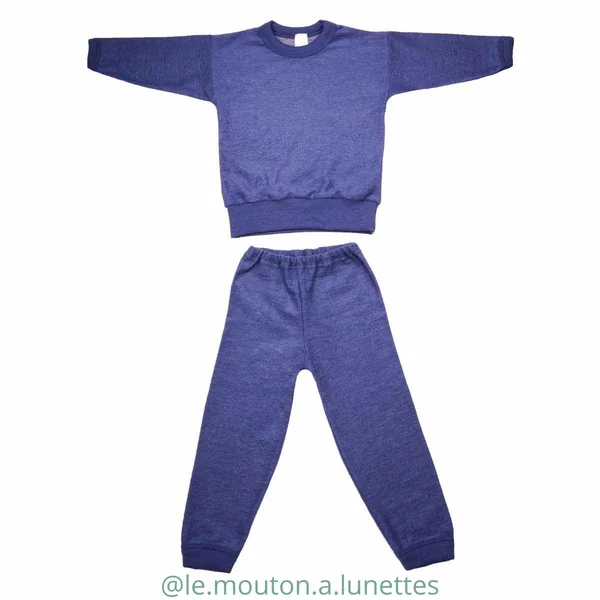 Pyjama 2 pièces garçon et fille en laine bouclette - COSILANA